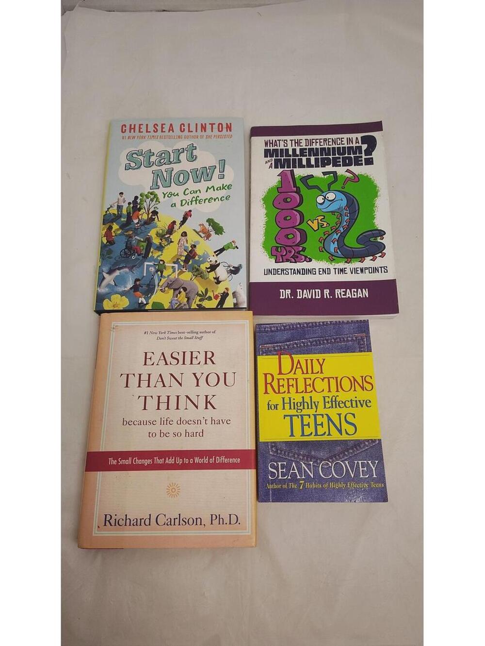 Christian Teen Self Help Book Lot Sean Covey Chelsea Clinton Reagan